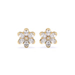 Load image into Gallery viewer, Pear &amp; Round Lab-Grown Diamond Cluster Earrings 1.82 CTW – 14 Stones | 10K, 14K, 18K White, Yellow &amp; Rose Gold | IGI Certified
