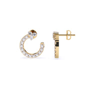 Round Lab-Grown Diamond Half-Round Circle Earrings 0.30 CTW – 32 Stones | 10K, 14K, 18K White, Yellow & Rose Gold | IGI Certified