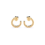 Load image into Gallery viewer, Round Lab-Grown Diamond Half-Round Circle Earrings 0.30 CTW – 32 Stones | 10K, 14K, 18K White, Yellow &amp; Rose Gold | IGI Certified
