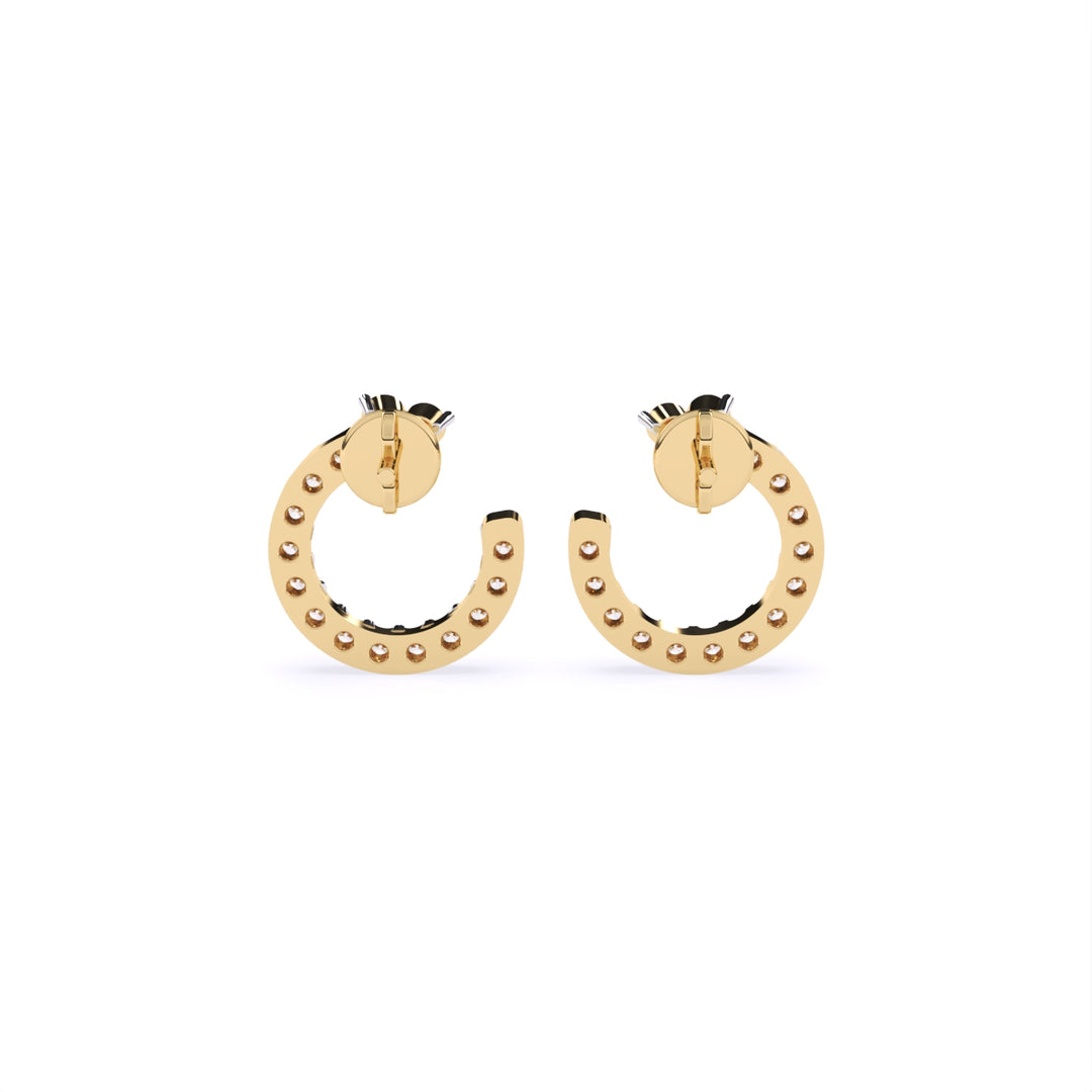 Round Lab-Grown Diamond Half-Round Circle Earrings 0.30 CTW – 32 Stones | 10K, 14K, 18K White, Yellow & Rose Gold | IGI Certified