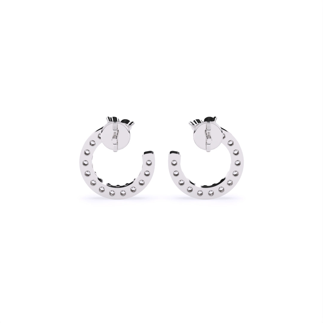 Round Lab-Grown Diamond Half-Round Circle Earrings 0.30 CTW – 32 Stones | 10K, 14K, 18K White, Yellow & Rose Gold | IGI Certified