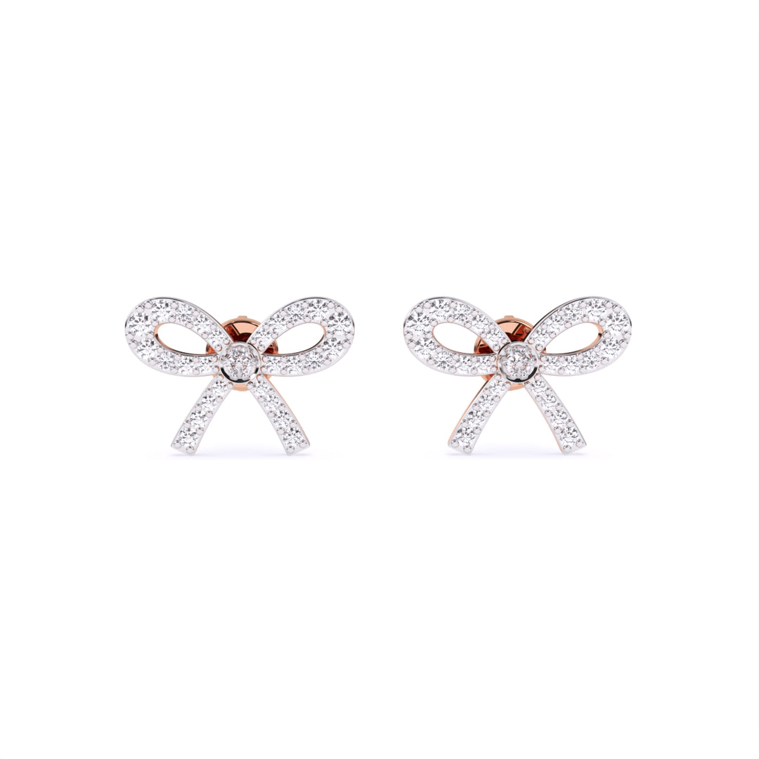Round Lab Grown Diamond Knot Earrings 0.41 CTW – 58 Stones, 10K 14K 18K White Yellow Rose Gold, IGI Certified