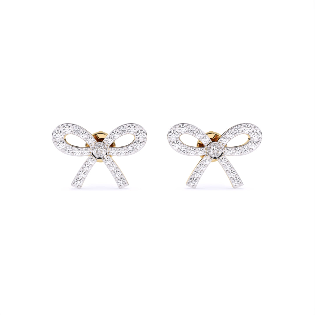 Round Lab Grown Diamond Knot Earrings 0.41 CTW – 58 Stones, 10K 14K 18K White Yellow Rose Gold, IGI Certified