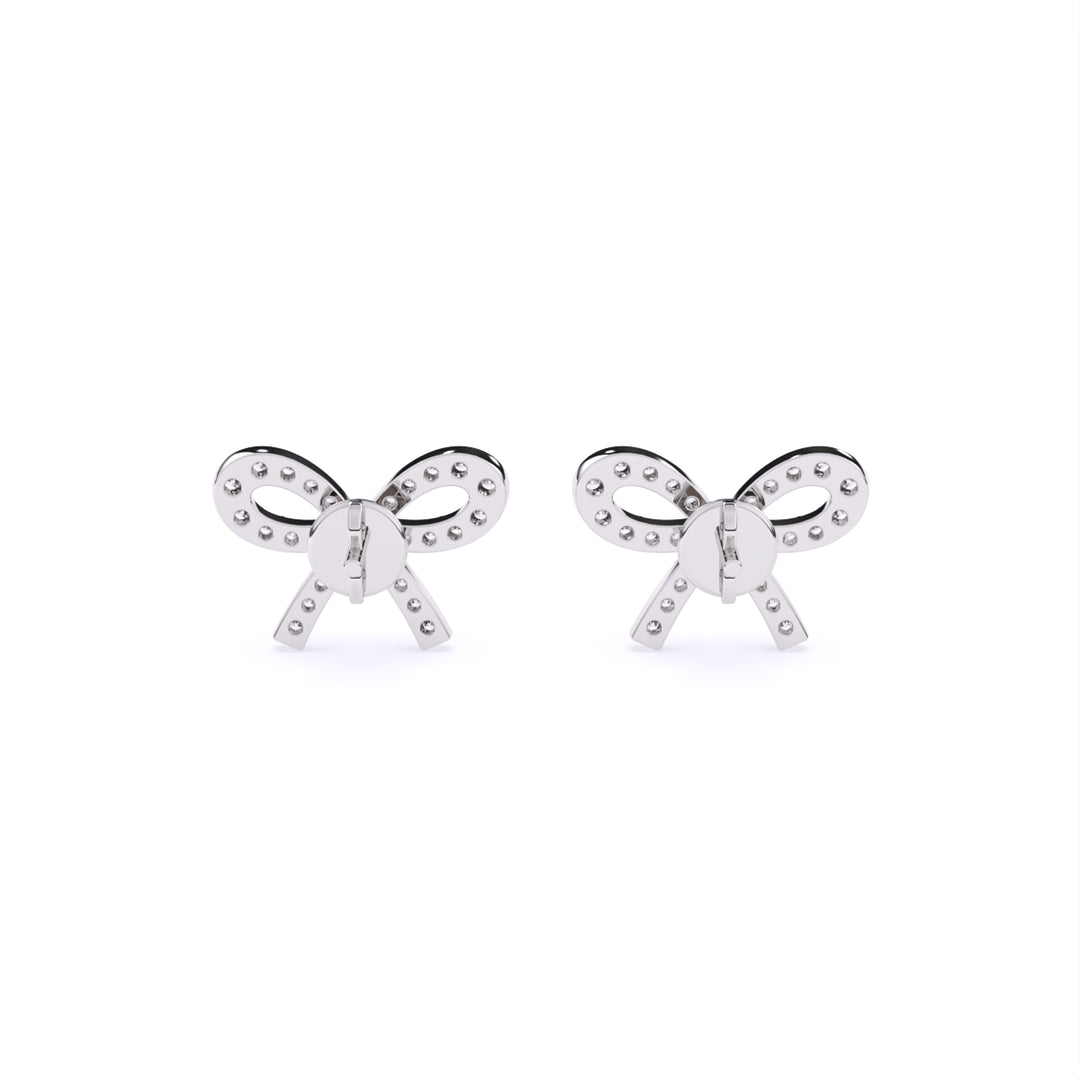 Round Lab Grown Diamond Knot Earrings 0.41 CTW – 58 Stones, 10K 14K 18K White Yellow Rose Gold, IGI Certified