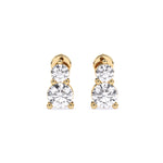Load image into Gallery viewer, Round Lab-Grown Diamond Teardrop Two-Stone Earrings 1.60 CTW – 4 Stones | Push-Back | 10K, 14K, 18K White, Yellow &amp; Rose Gold | IGI Certified
