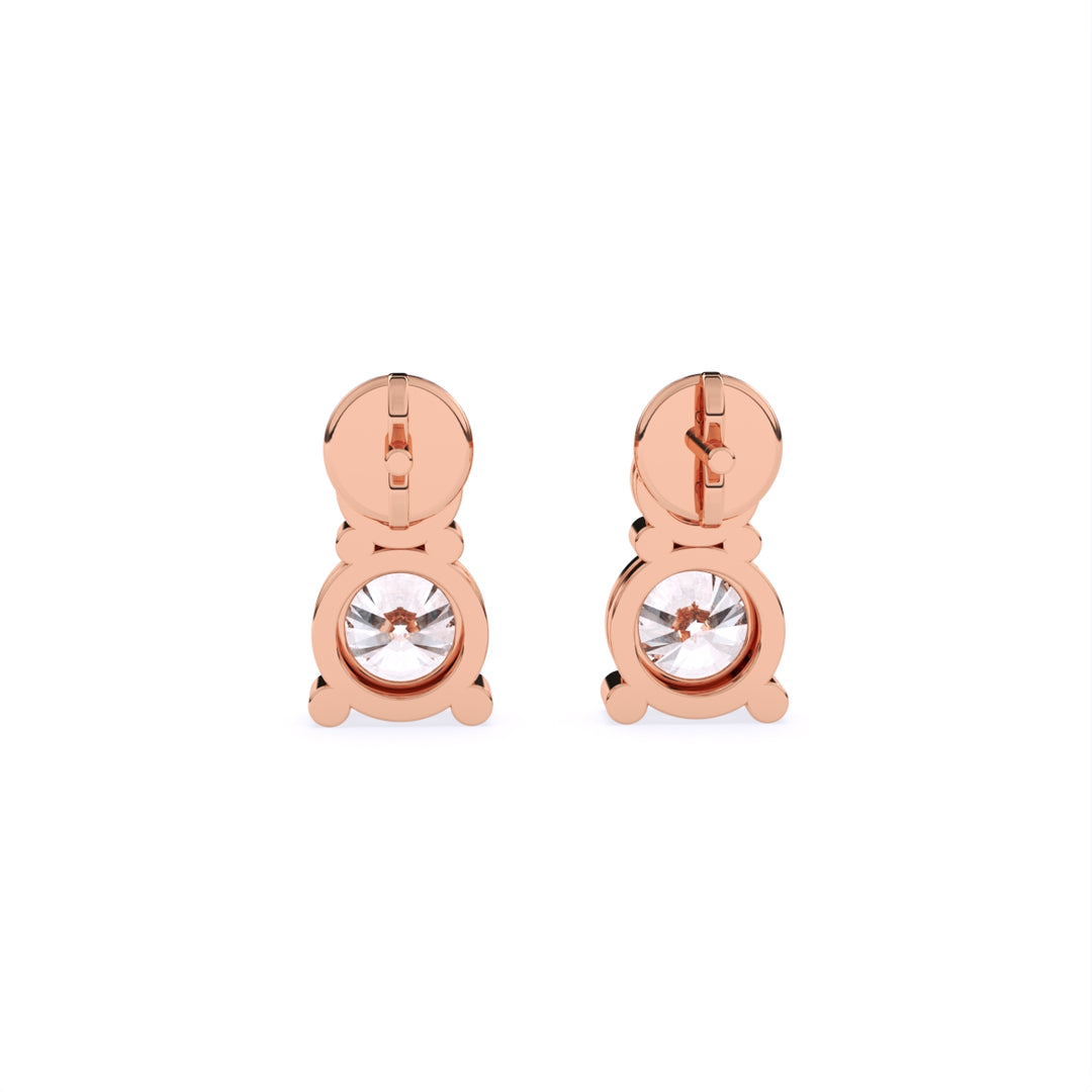 Round Lab-Grown Diamond Teardrop Two-Stone Earrings 1.60 CTW – 4 Stones | Push-Back | 10K, 14K, 18K White, Yellow & Rose Gold | IGI Certified