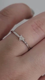 Load and play video in Gallery viewer, 18K White Gold Heart Cut Diamond Solitaire Engagement Ring
