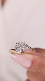 Load and play video in Gallery viewer, Ready-to-Ship 1.75 CT Round Brilliant Solitaire Lab-Grown Diamond Ring in 14K Yellow Gold (2.90g)