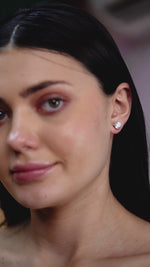 Load and play video in Gallery viewer, 4.03 CTW Round Lab-Grown Diamond Stud Earrings in 14K Yellow Gold – IGI Certified
