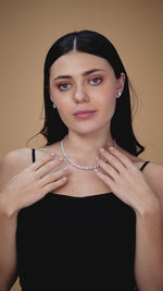 Load and play video in Gallery viewer, 18K White Gold Lab Created Diamond Tennis Necklace for Women
