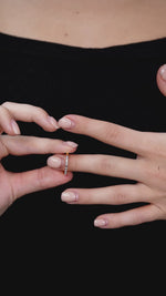 Load and play video in Gallery viewer, 0.32 CTW Emerald Lab-Grown Diamond Half Eternity Wedding Band Ring in 14K Yellow Gold – IGI Certified
