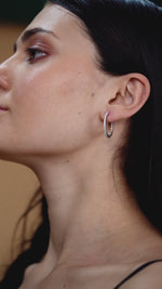 Load and play video in Gallery viewer, 14K Gold Emilia Inside Out Diamond Hoop Earrings
