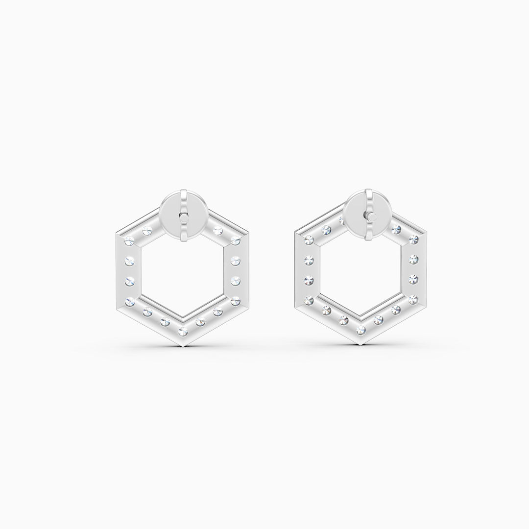 Round Lab Grown Diamond Circle Earrings 0.90 CTW – 36 Stones, 10K 14K 18K White Yellow Rose Gold, IGI Certified