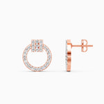 Load image into Gallery viewer, Round Lab Grown Diamond Round Circle Earrings 0.38 CTW – 54 Stones, 10K 14K 18K White Yellow Rose Gold, IGI Certified
