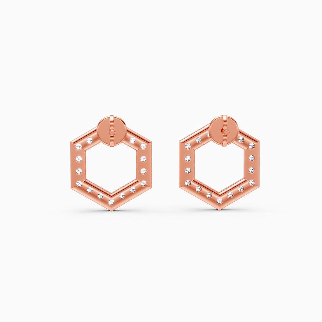 Round Lab Grown Diamond Circle Earrings 0.90 CTW – 36 Stones, 10K 14K 18K White Yellow Rose Gold, IGI Certified