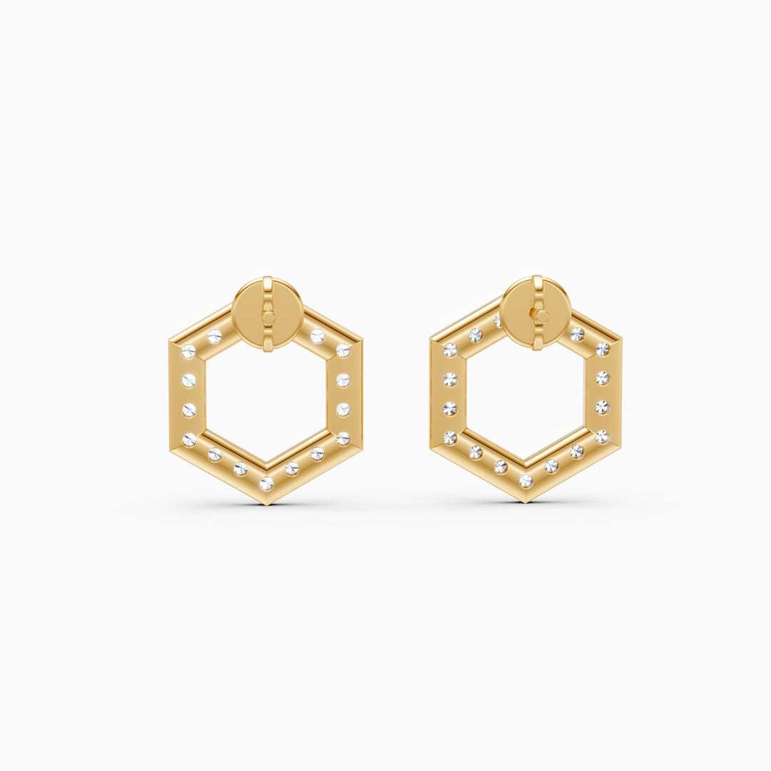 Round Lab Grown Diamond Circle Earrings 0.90 CTW – 36 Stones, 10K 14K 18K White Yellow Rose Gold, IGI Certified