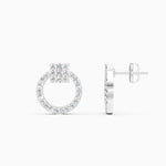 Load image into Gallery viewer, Round Lab Grown Diamond Round Circle Earrings 0.38 CTW – 54 Stones, 10K 14K 18K White Yellow Rose Gold, IGI Certified
