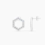 Load image into Gallery viewer, Round Lab Grown Diamond Circle Earrings 0.90 CTW – 36 Stones, 10K 14K 18K White Yellow Rose Gold, IGI Certified
