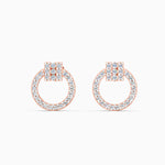 Load image into Gallery viewer, Round Lab Grown Diamond Round Circle Earrings 0.38 CTW – 54 Stones, 10K 14K 18K White Yellow Rose Gold, IGI Certified
