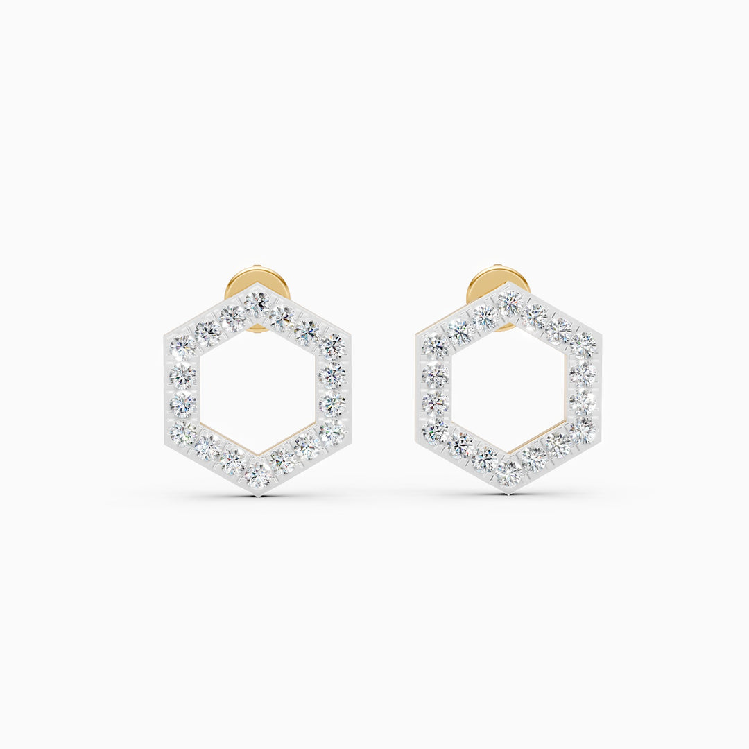 Round Lab Grown Diamond Circle Earrings 0.90 CTW – 36 Stones, 10K 14K 18K White Yellow Rose Gold, IGI Certified