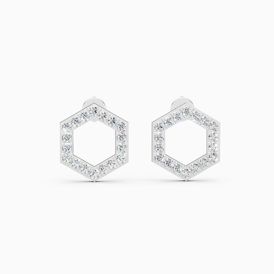 Round Lab Grown Diamond Circle Earrings 0.90 CTW – 36 Stones, 10K 14K 18K White Yellow Rose Gold, IGI Certified