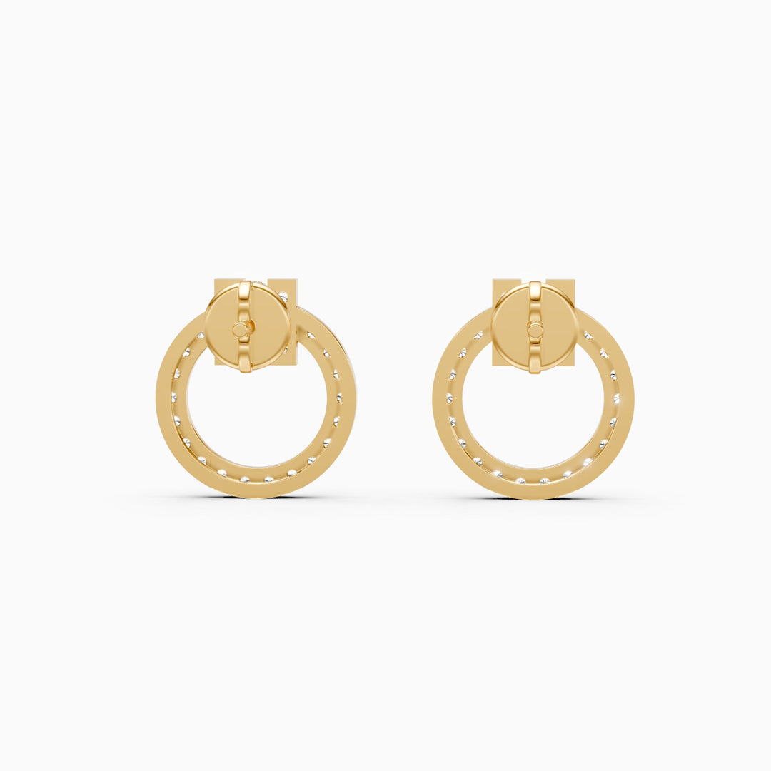 Round Lab Grown Diamond Round Circle Earrings 0.38 CTW – 54 Stones, 10K 14K 18K White Yellow Rose Gold, IGI Certified