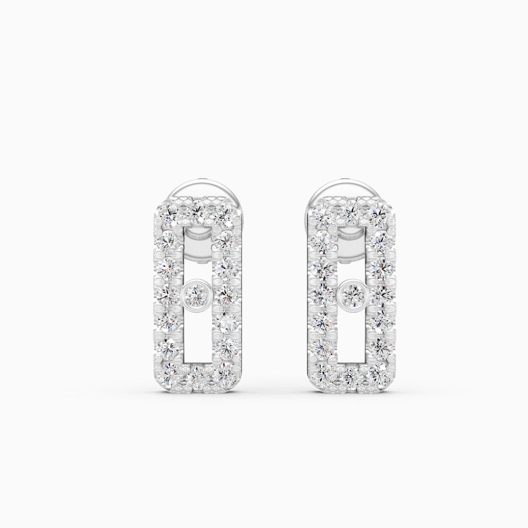 Round Lab-Grown Diamond Square Earrings 0.29 CTW – 34 Stones | Bezel Set | 10K, 14K, 18K White, Yellow & Rose Gold | IGI Certified