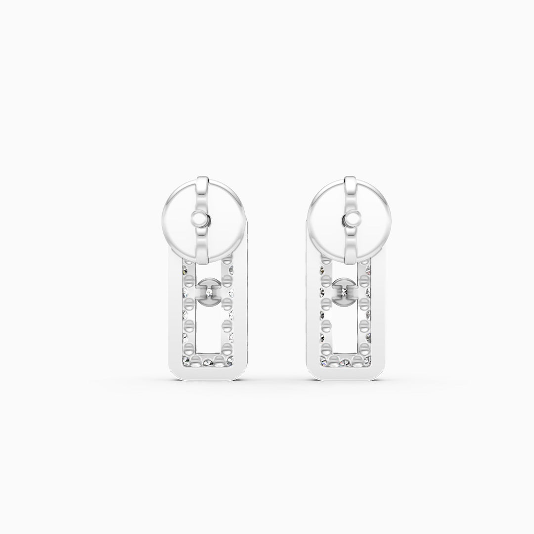 Round Lab-Grown Diamond Square Earrings 0.29 CTW – 34 Stones | Bezel Set | 10K, 14K, 18K White, Yellow & Rose Gold | IGI Certified