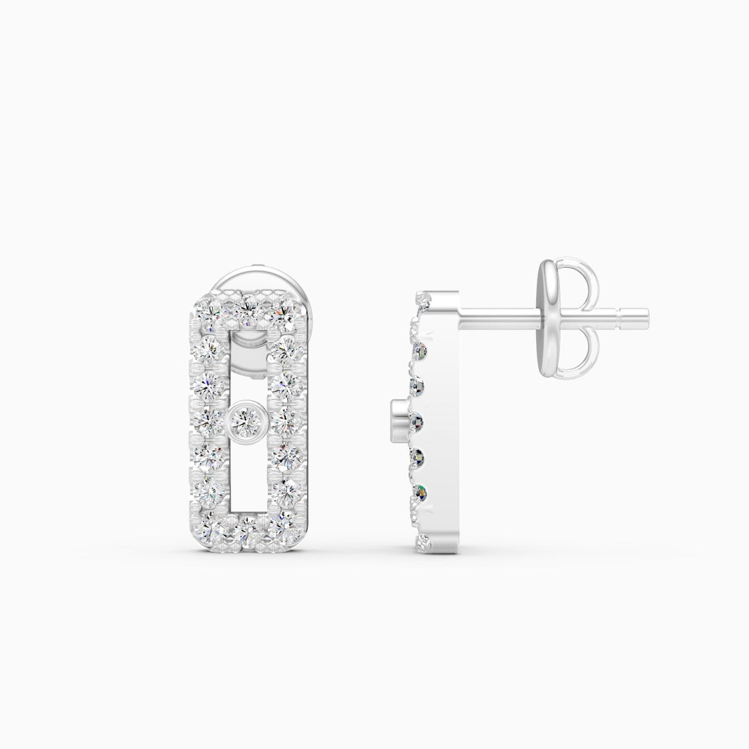 Round Lab-Grown Diamond Square Earrings 0.29 CTW – 34 Stones | Bezel Set | 10K, 14K, 18K White, Yellow & Rose Gold | IGI Certified