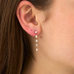 Load image into Gallery viewer, Mixed-Cut Lab-Grown Diamond Long Dangle Earrings 0.78 CTW – 10 Stones | 10K, 14K, 18K Gold | IGI Certified
