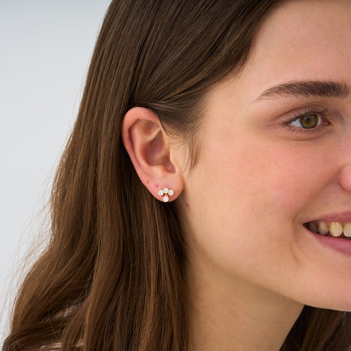 Bubble-Style Bezel-Set Lab-Grown Diamond Earrings 0.62 CTW – 8 Round Stones | 10K, 14K, 18K Gold | IGI Certified